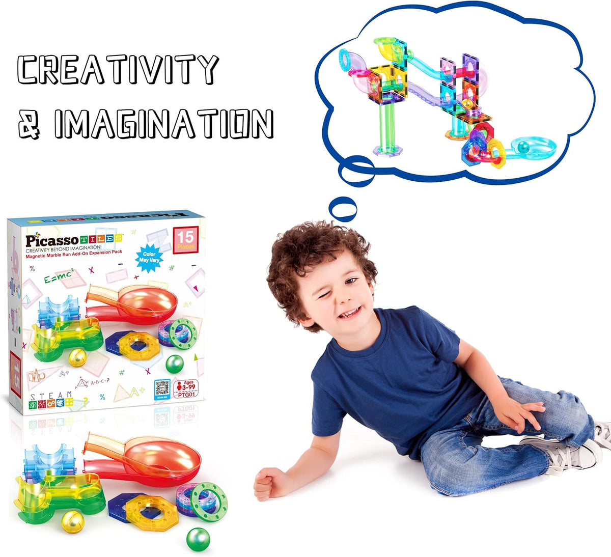 Picasso Magnetic Marble Run Expansion Pack 15-Piece