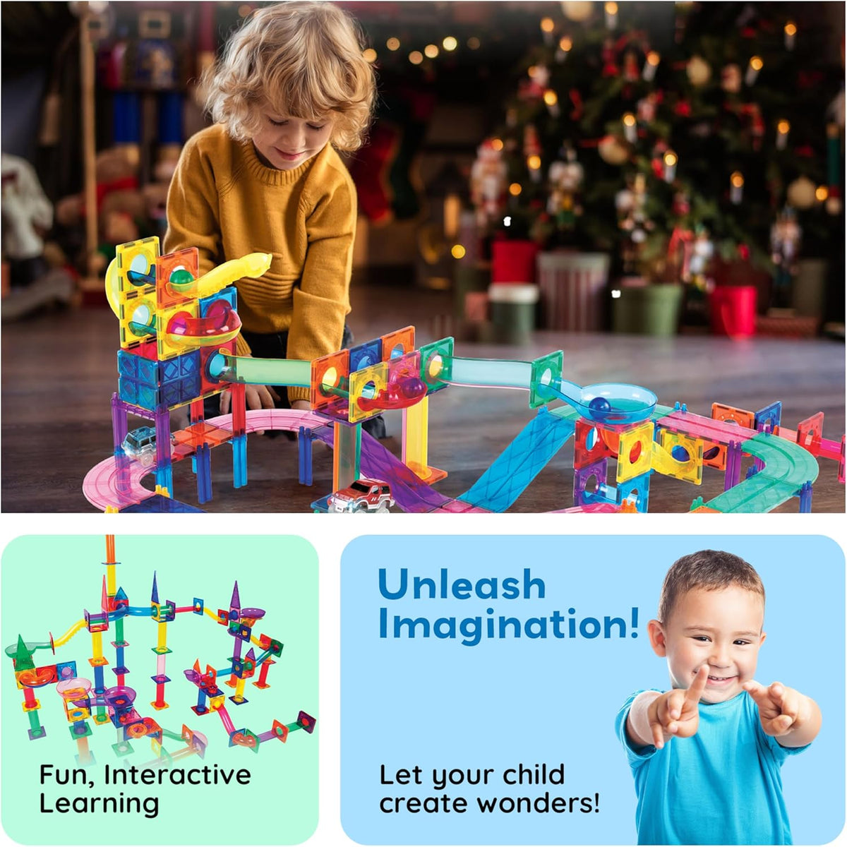 Picasso Magnetic Tiles 3-In-1 Race Track 108-Piece