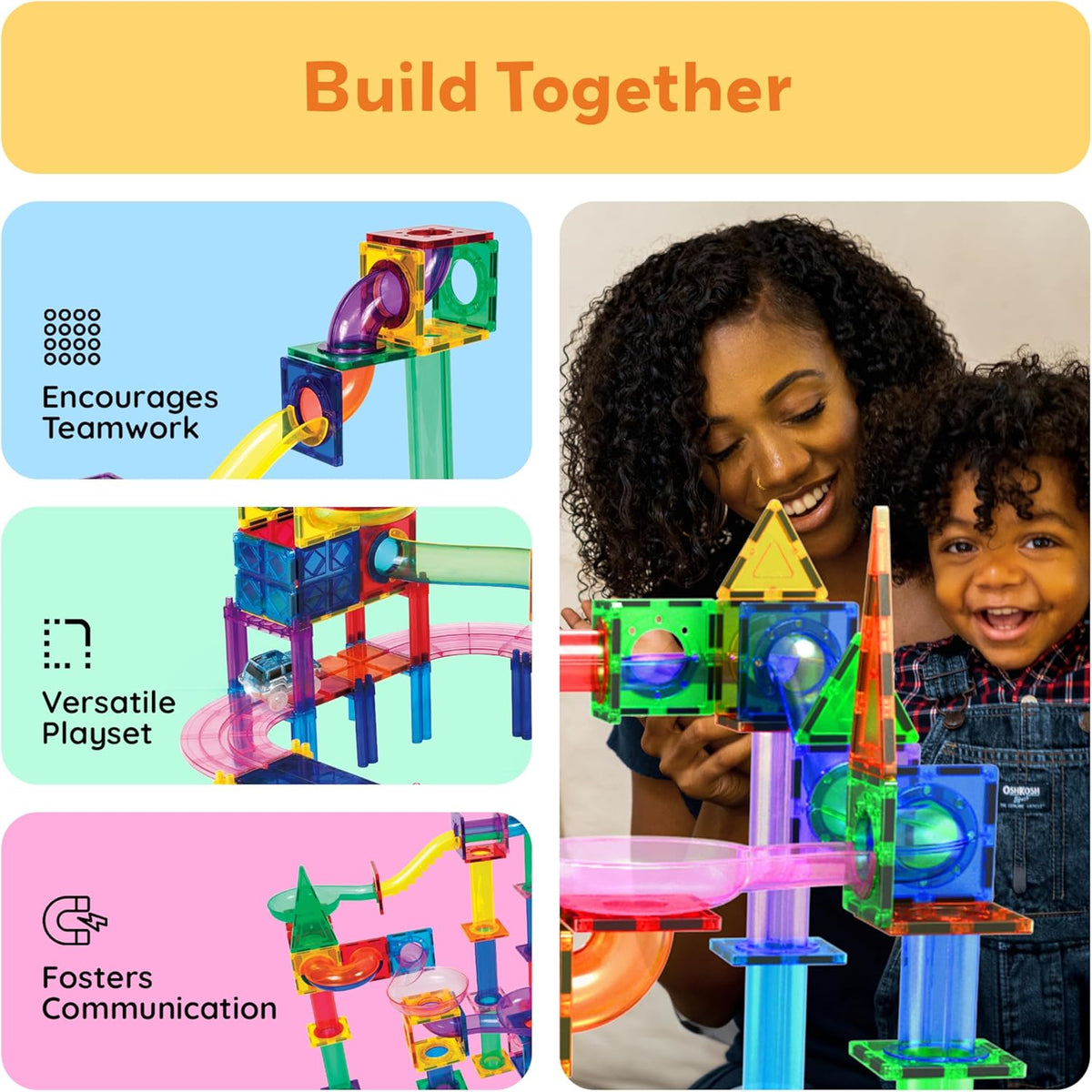 Picasso Magnetic Tiles 3-In-1 Race Track 108-Piece