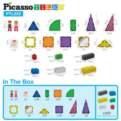 Picasso Magnetic Bricks+Tiles 333-Piece