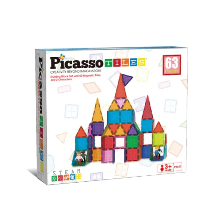 Picasso Magnetic Bricks + Tiles 63-Piece