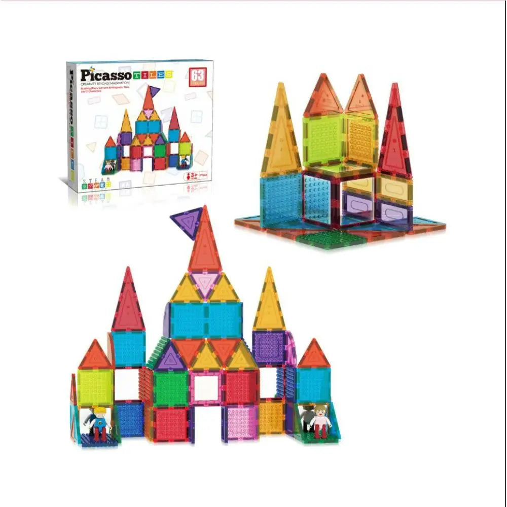 Picasso Magnetic Bricks + Tiles 63-Piece