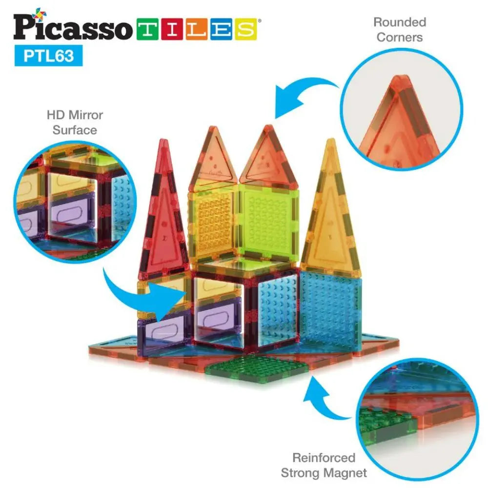 Picasso Magnetic Bricks + Tiles 63-Piece