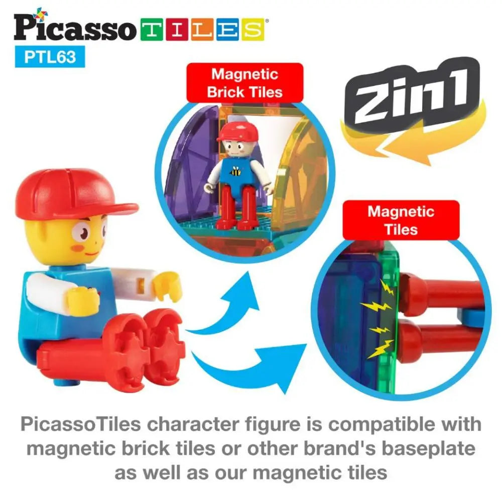 Picasso Magnetic Bricks + Tiles 63-Piece