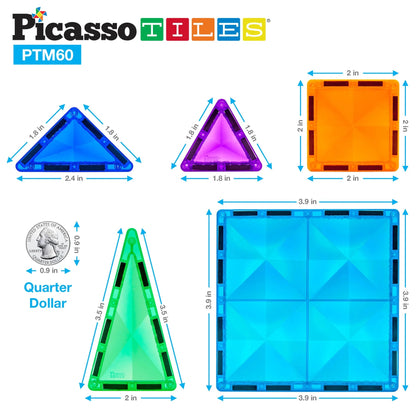 Picasso Magnetic Tiles Mini Diamond 101-Piece