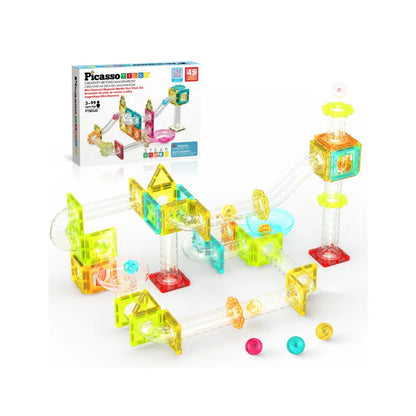 Picasso Magnetic Mini Diamond Marble Run Track Set 45-Pieces
