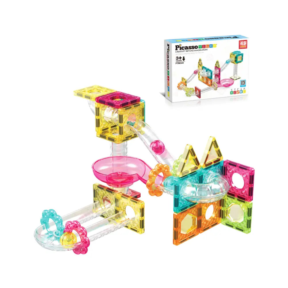 Picasso Magnetic Mini Diamond Marble Run Track Set 45-Pieces
