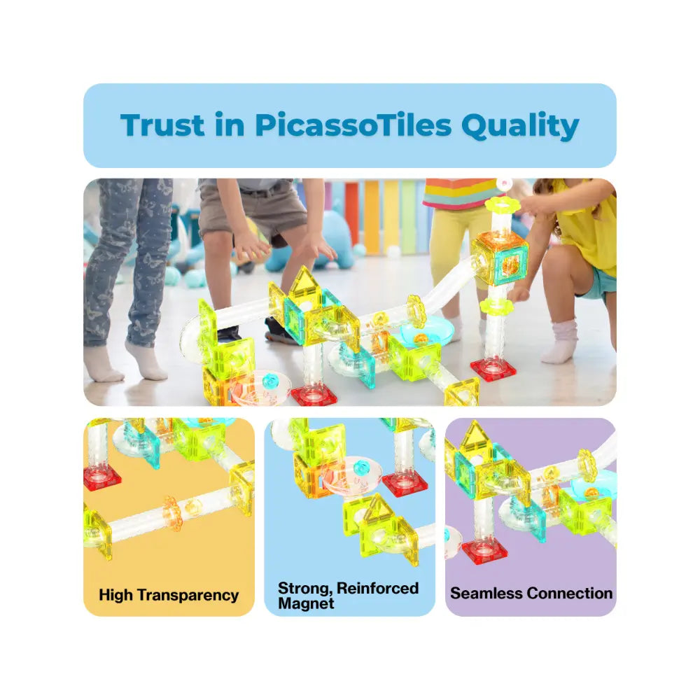 Picasso Magnetic Mini Diamond Marble Run Track Set 45-Pieces