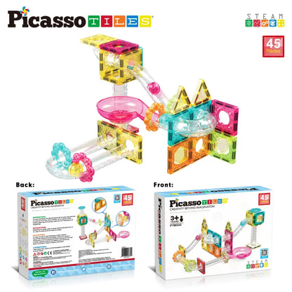 Picasso Magnetic Mini Diamond Marble Run Track Set 45-Pieces