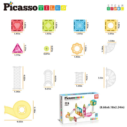 Picasso Magnetic Mini Diamond Marble Run Track Set 45-Pieces