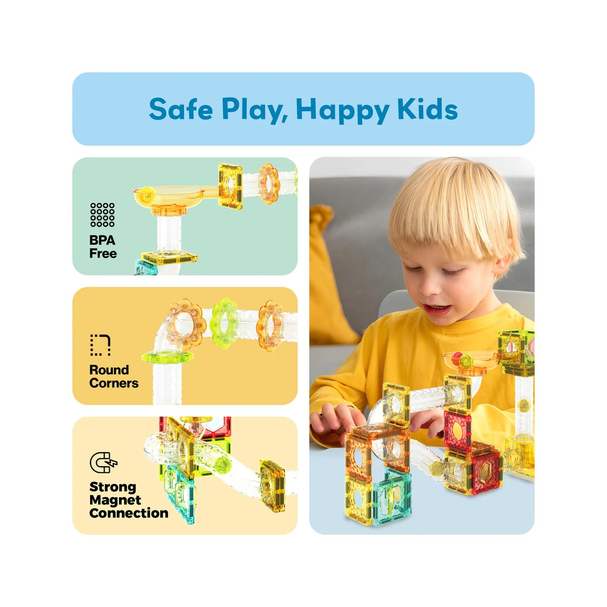 Picasso Magnetic Marble Run with Launcher 80-Piece