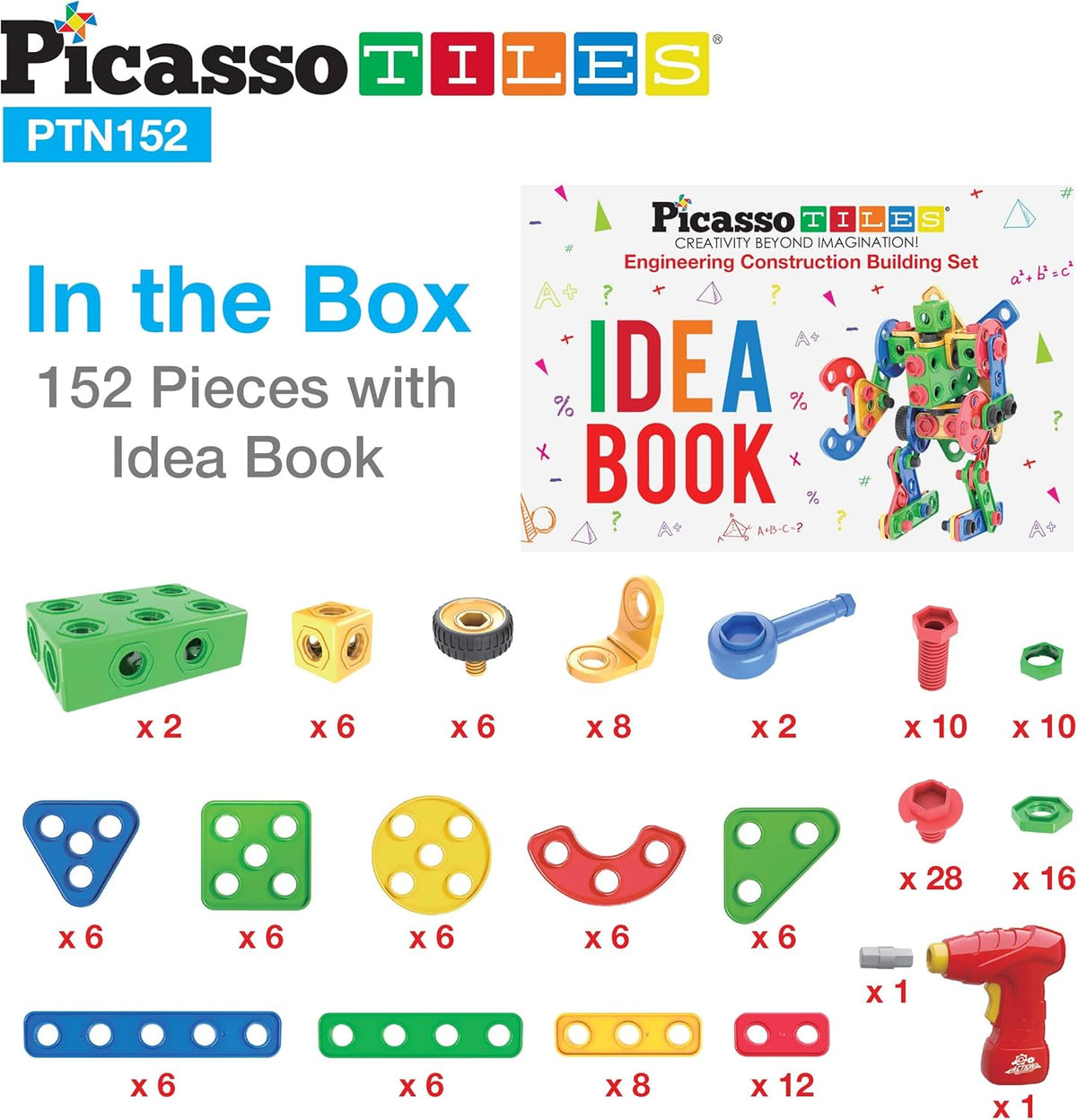Picasso Magnetic Engineering Construction Building Set 152-Piece