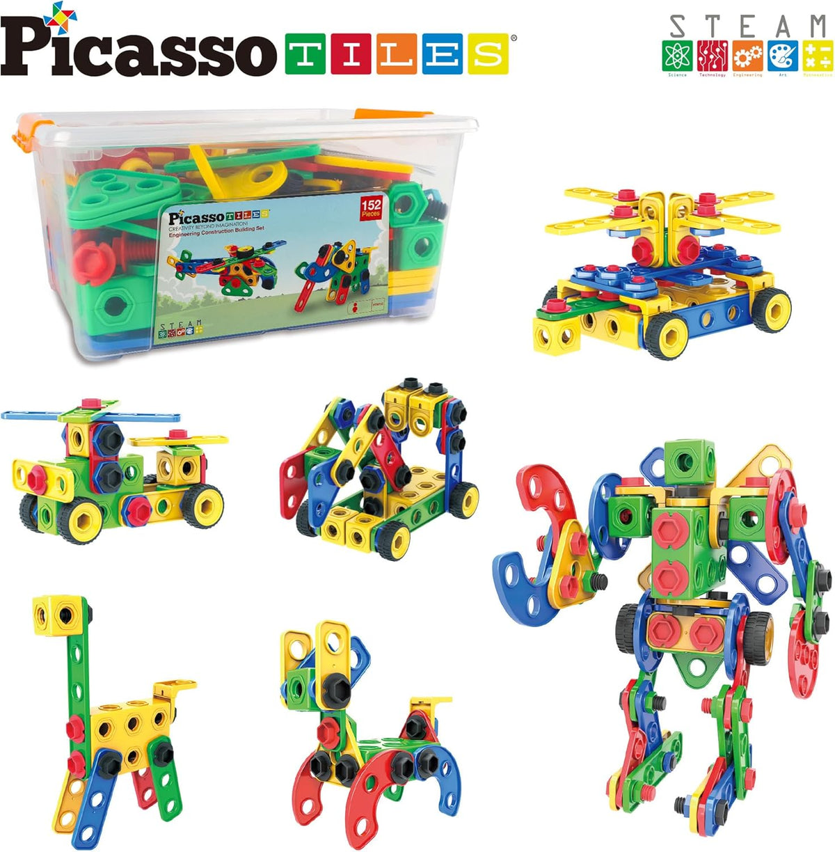 Picasso Magnetic Engineering Construction Building Set 152-Piece