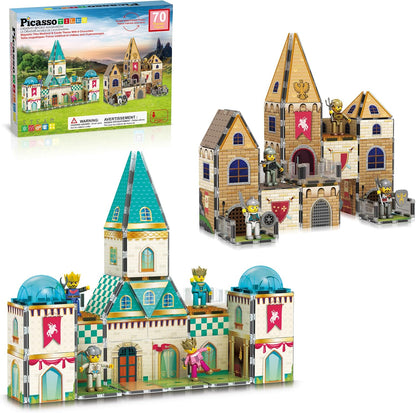 Picasso Magnetic Tiles Medieval Castle Theme 70-Piece
