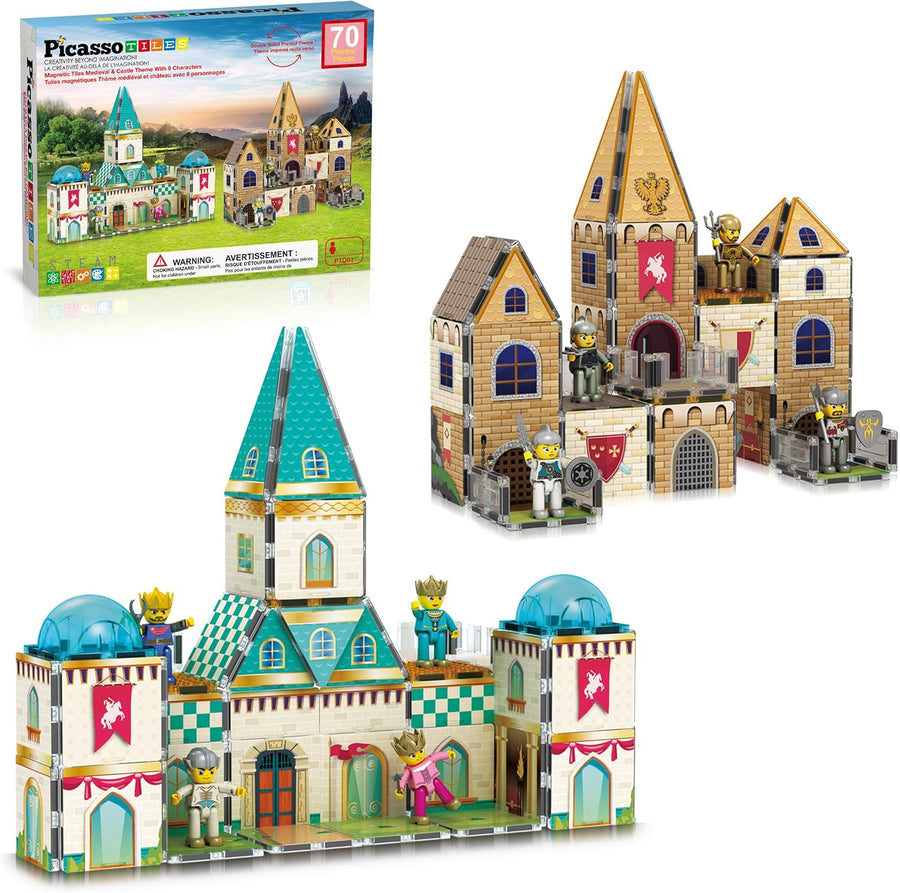 Picasso Magnetic Tiles Medieval Castle Theme 70-Piece