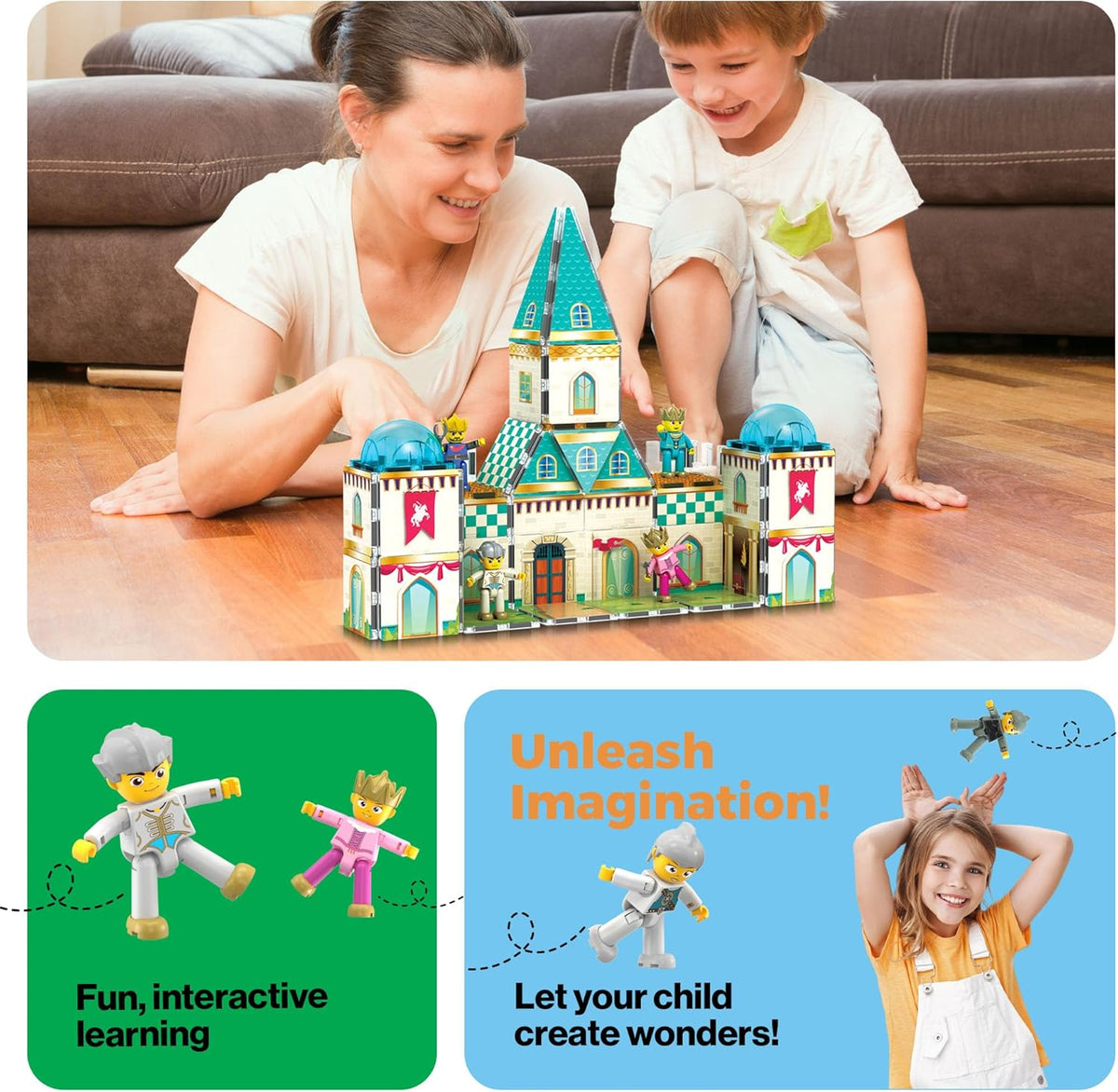 Picasso Magnetic Tiles Medieval Castle Theme 70-Piece