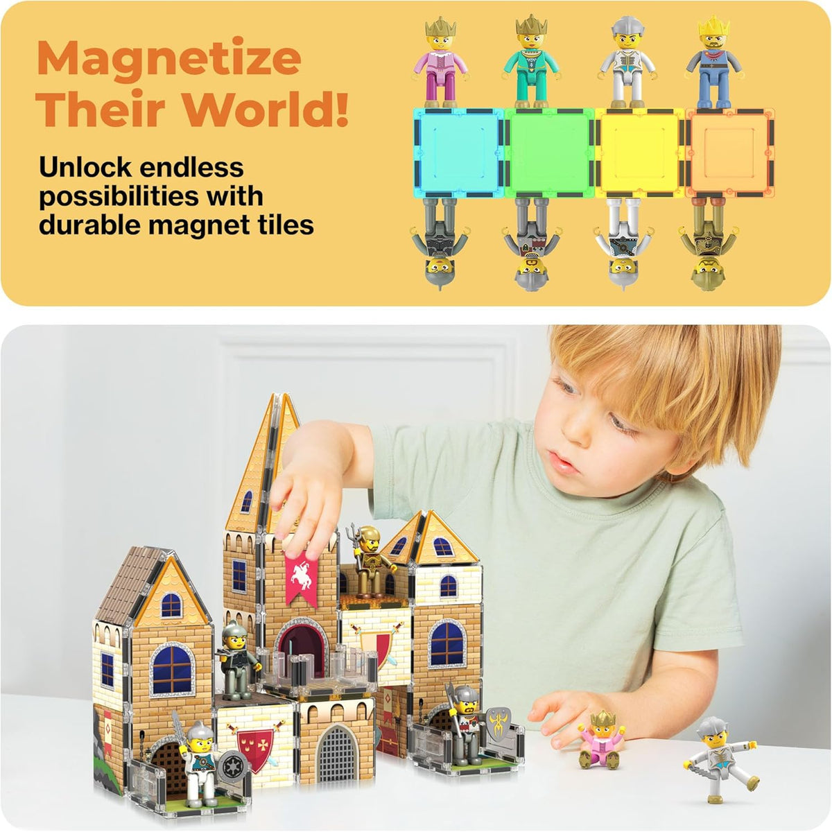Picasso Magnetic Tiles Medieval Castle Theme 70-Piece