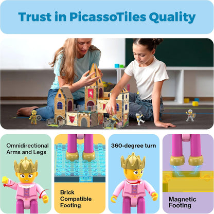 Picasso Magnetic Tiles Medieval Castle Theme 70-Piece