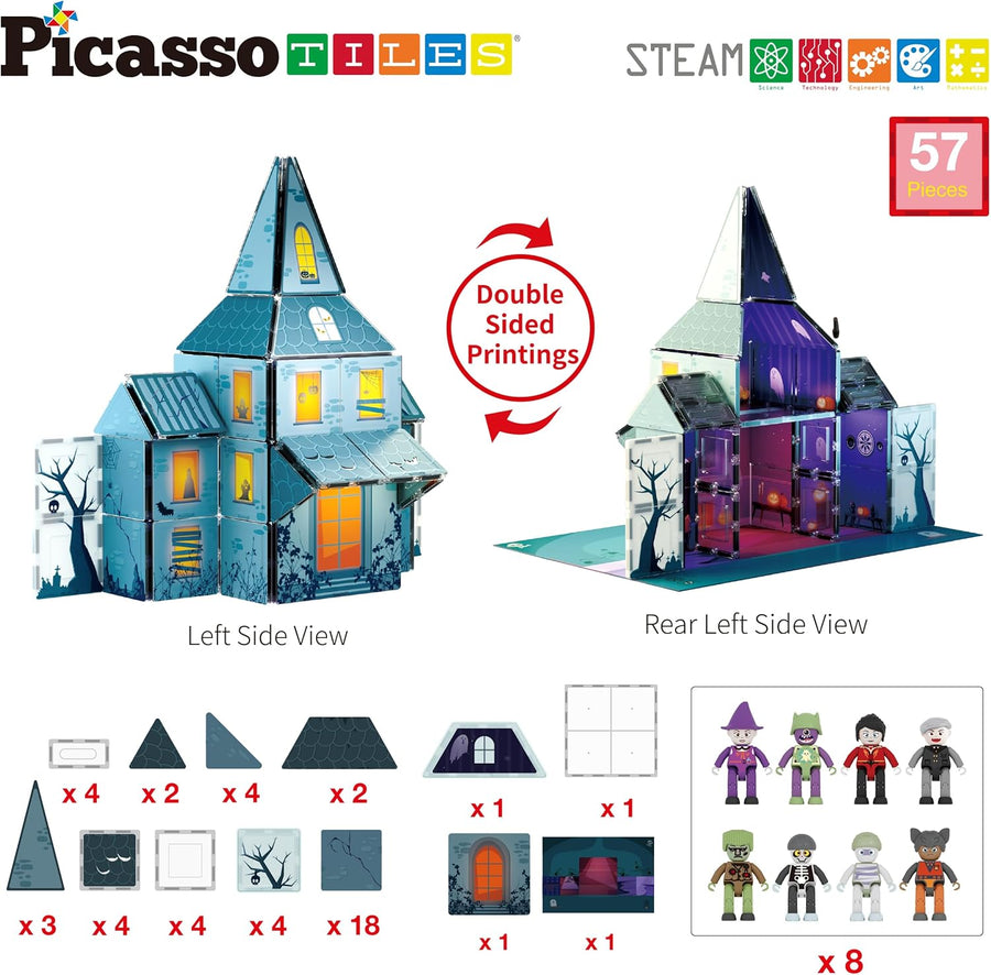 Picasso Magnetic Tiles Haunted House 57-Piece