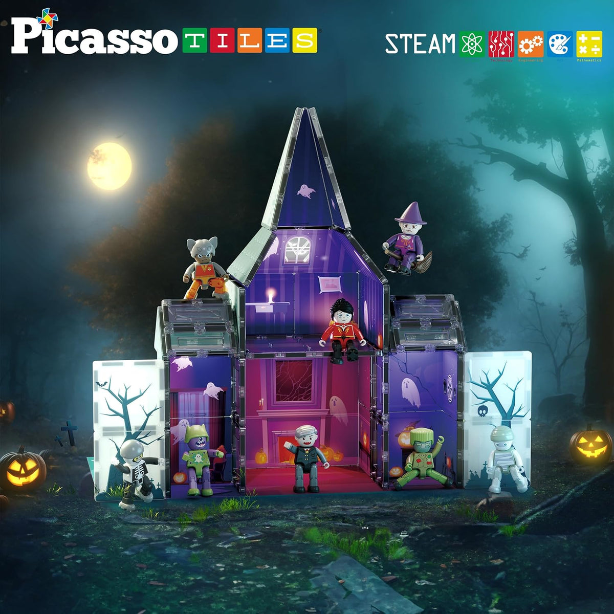 Picasso Magnetic Tiles Haunted House 57-Piece