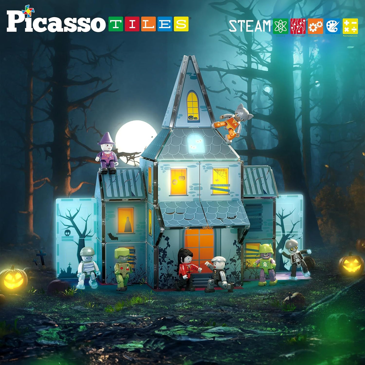 Picasso Magnetic Tiles Haunted House 57-Piece