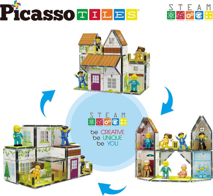 Picasso Magnetic Tiles Homestead Family Theme 65-Piece