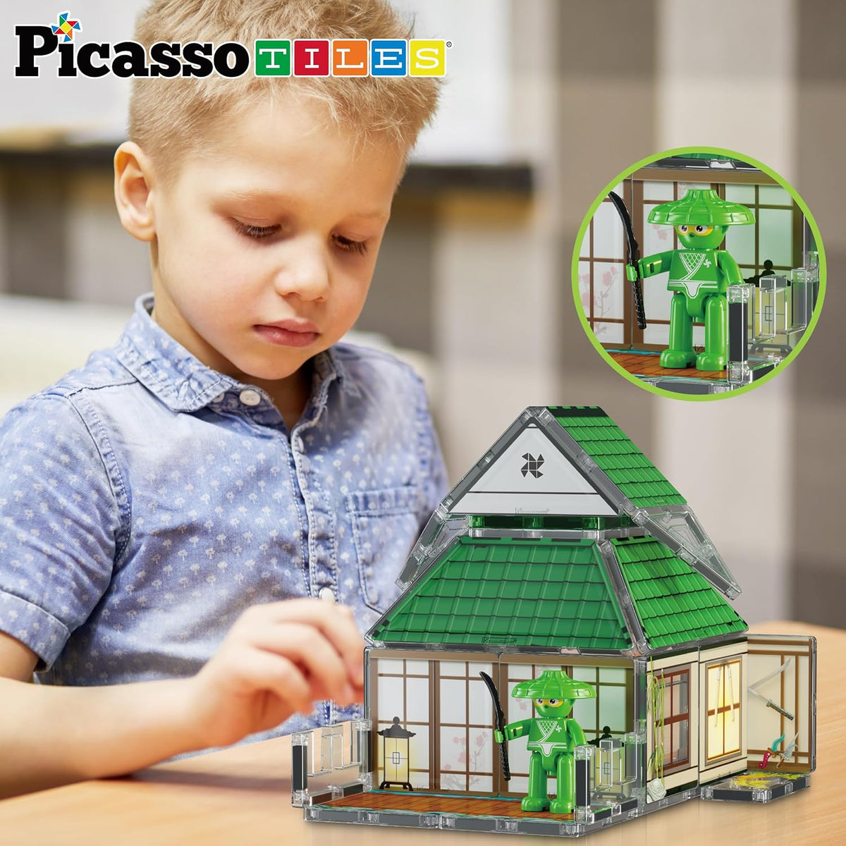 Picasso Magnetic Tiles Ninja Dojo 64-Piece