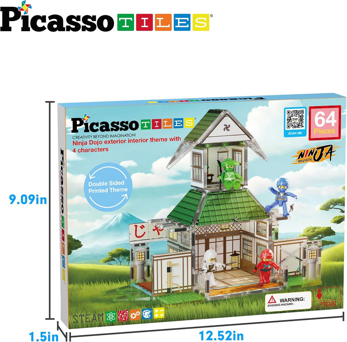 Picasso Magnetic Tiles Ninja Dojo 64-Piece