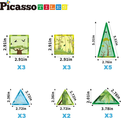 Picasso Magnetic Tiles Safari Set 26-Piece