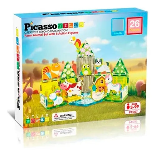 Picasso Magnetic Tiles Farm Animal Set 26-Piece