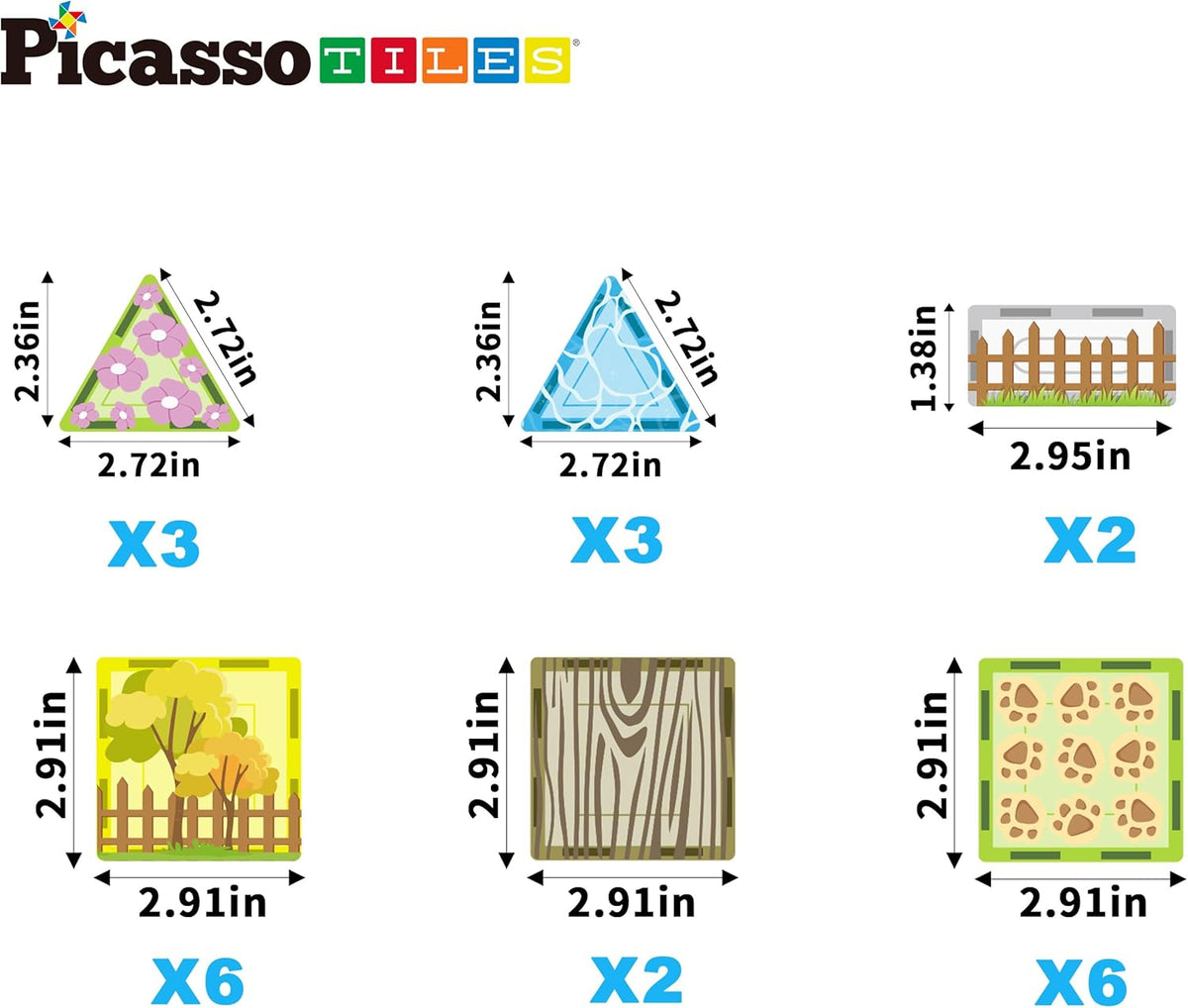 Picasso Magnetic Tiles Farm Animal Set 26-Piece