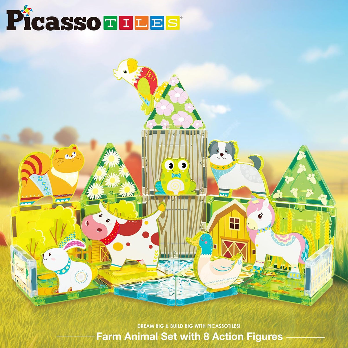 Picasso Magnetic Tiles Farm Animal Set 26-Piece