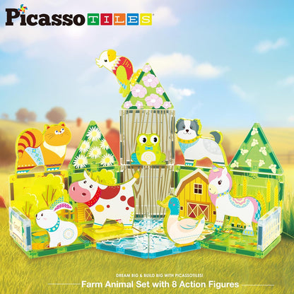 Picasso Magnetic Tiles Farm Animal Set 26-Piece