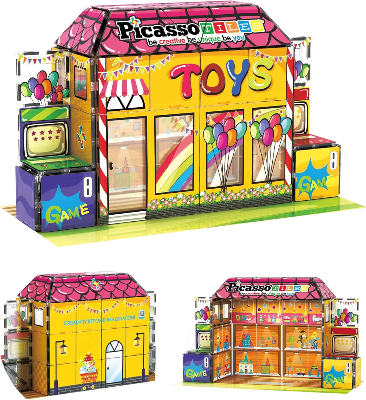 Picasso Magnetic Tiles Toy Shop 60-Piece