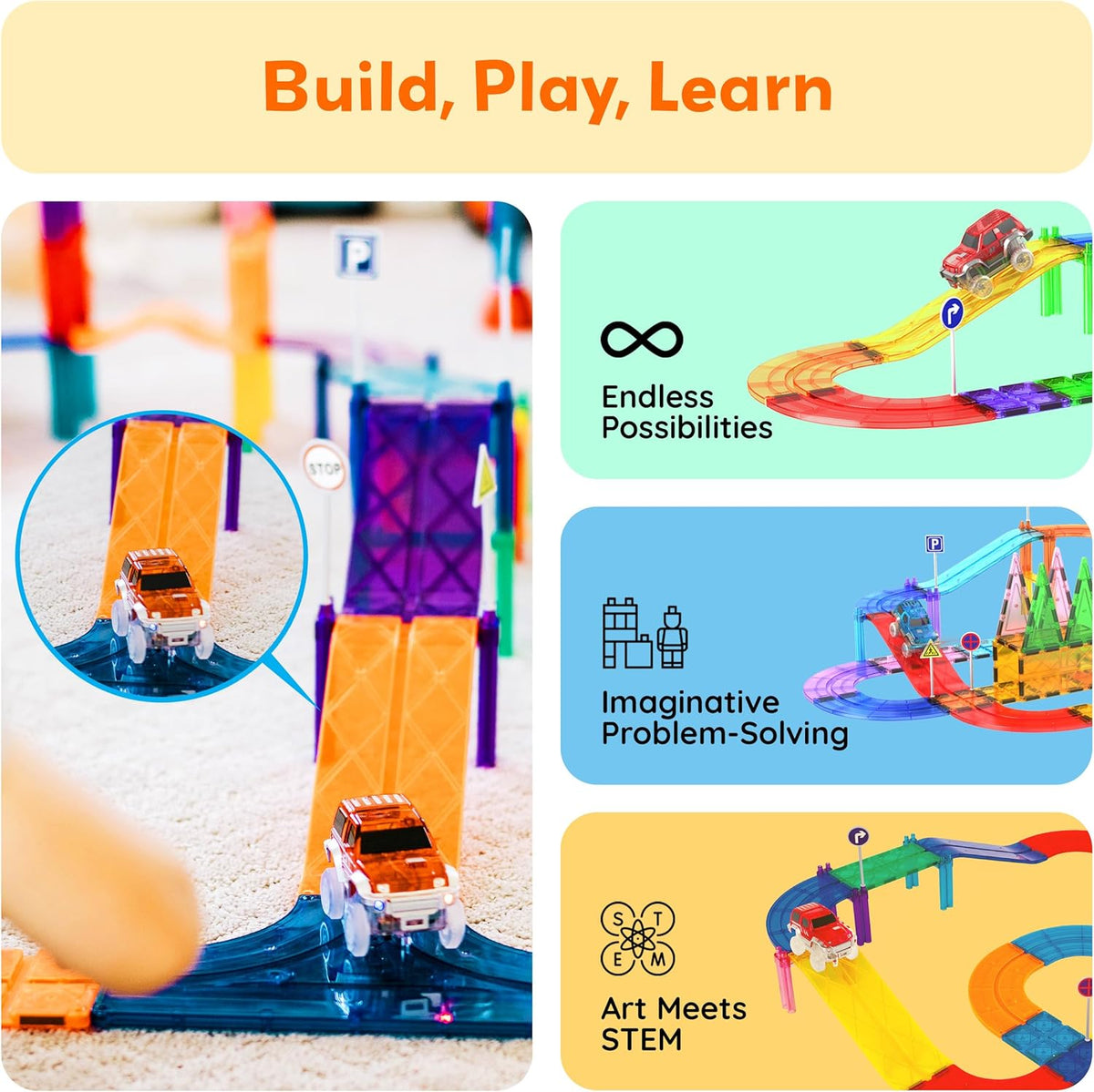 Picasso Magnetic Tiles Slope Race Track 6-Piece