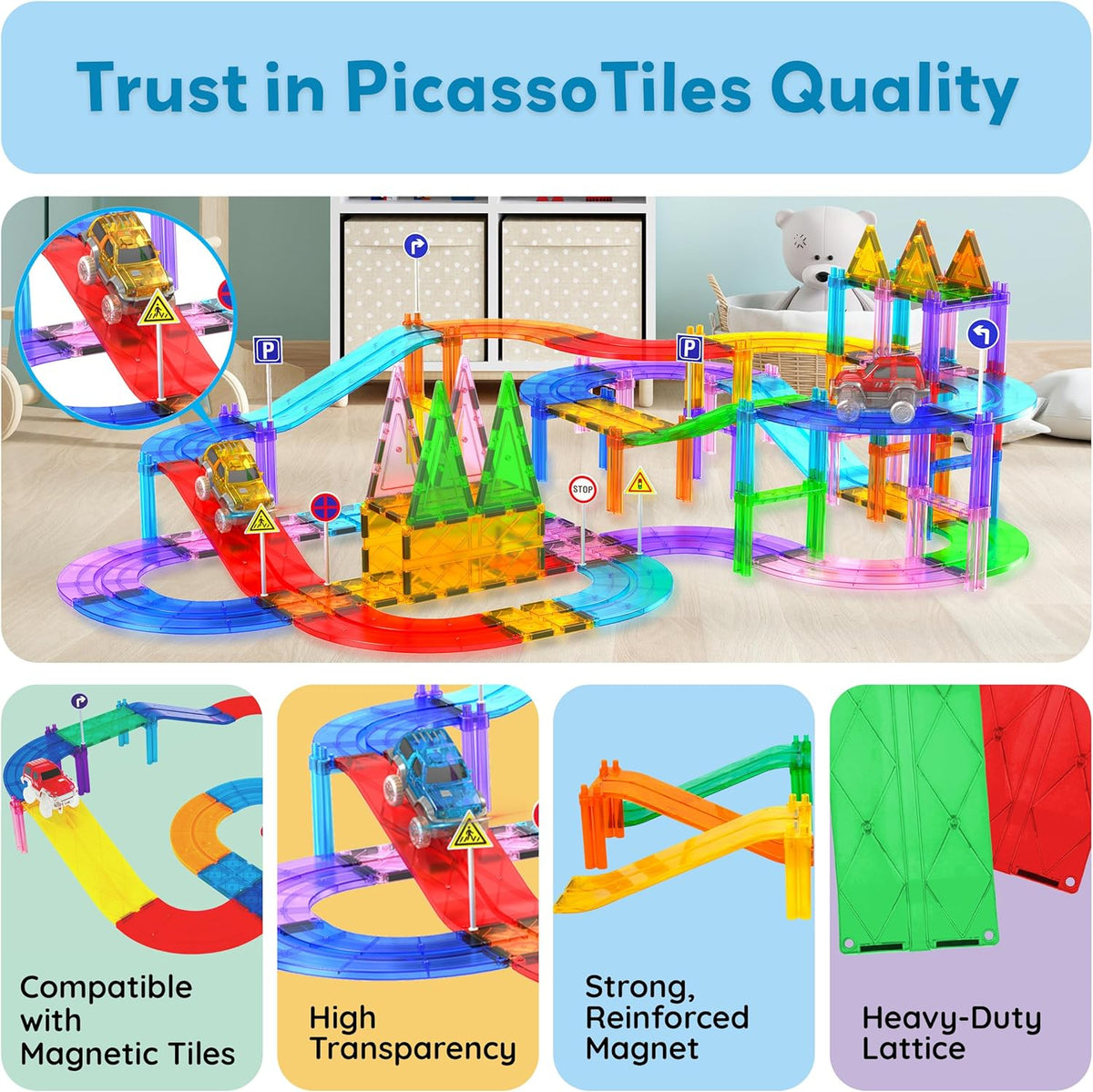 Picasso Magnetic Tiles Slope Race Track 6-Piece
