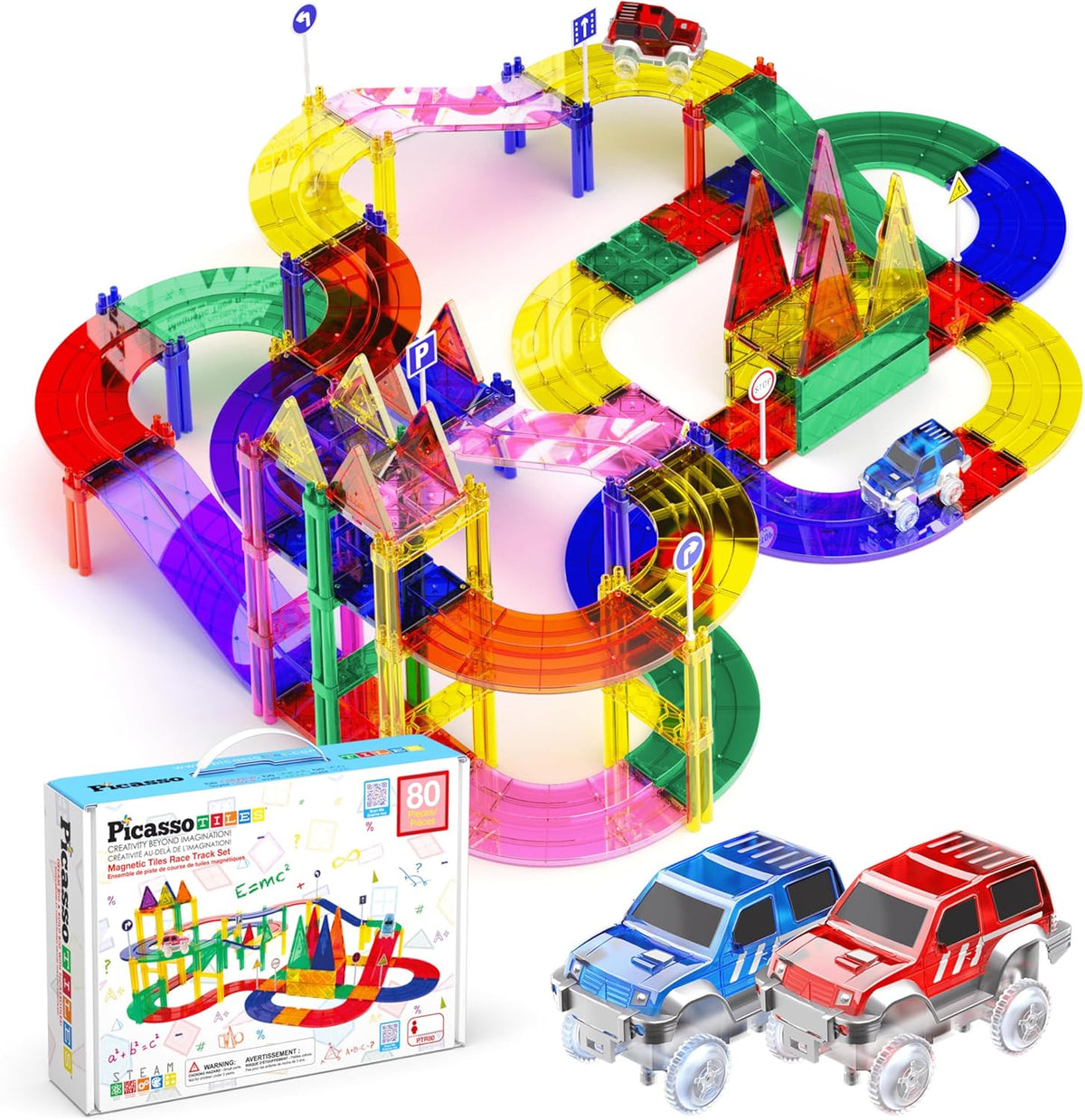 Picasso Magnetic Tiles Race Track 80-Piece