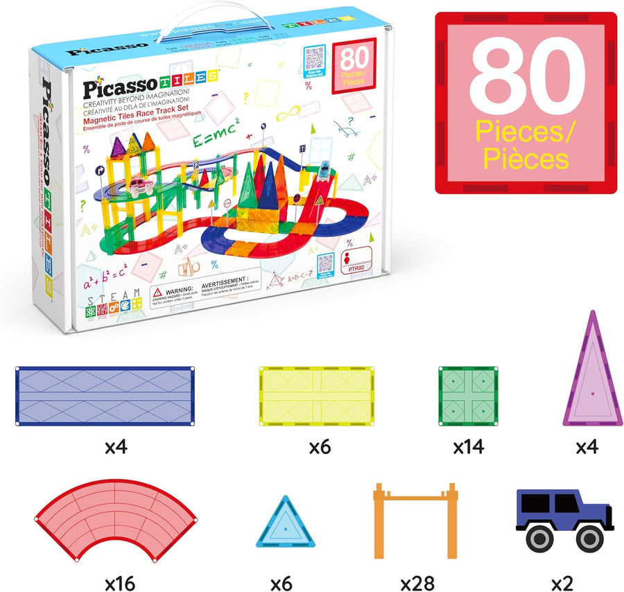 Picasso Magnetic Tiles Race Track 80-Piece