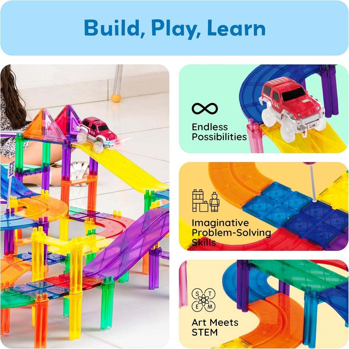 Picasso Magnetic Tiles Race Track 80-Piece