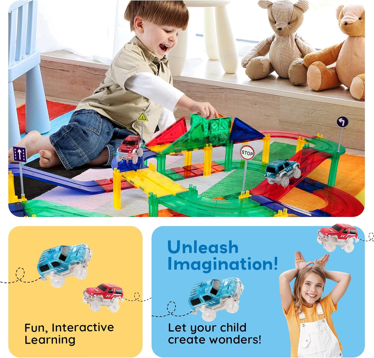 Picasso Magnetic Tiles Race Track 80-Piece