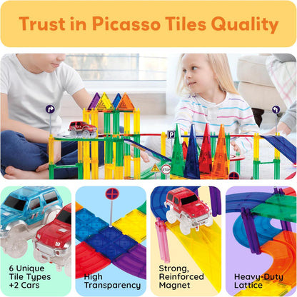 Picasso Magnetic Tiles Race Track 80-Piece