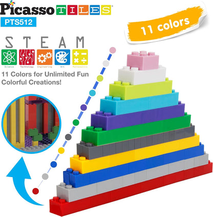 Picasso Magnetic Tiles Building Bricks 512-Piece