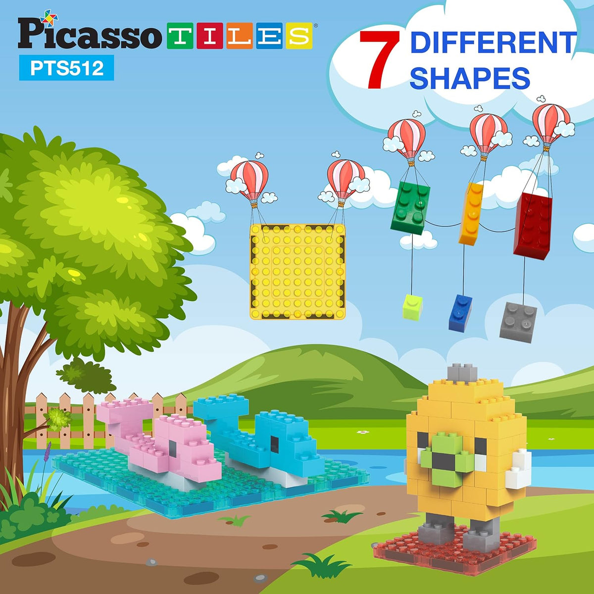 Picasso Magnetic Tiles Building Bricks 512-Piece
