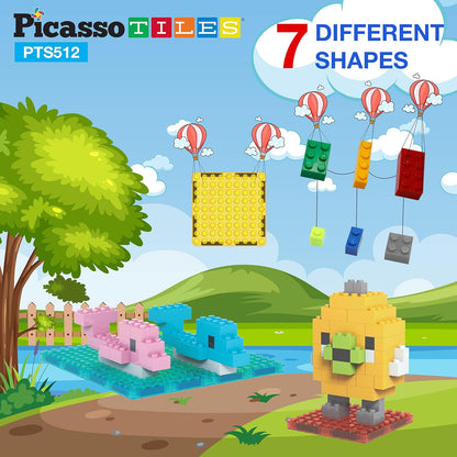Picasso Magnetic Tiles Building Bricks 512-Piece