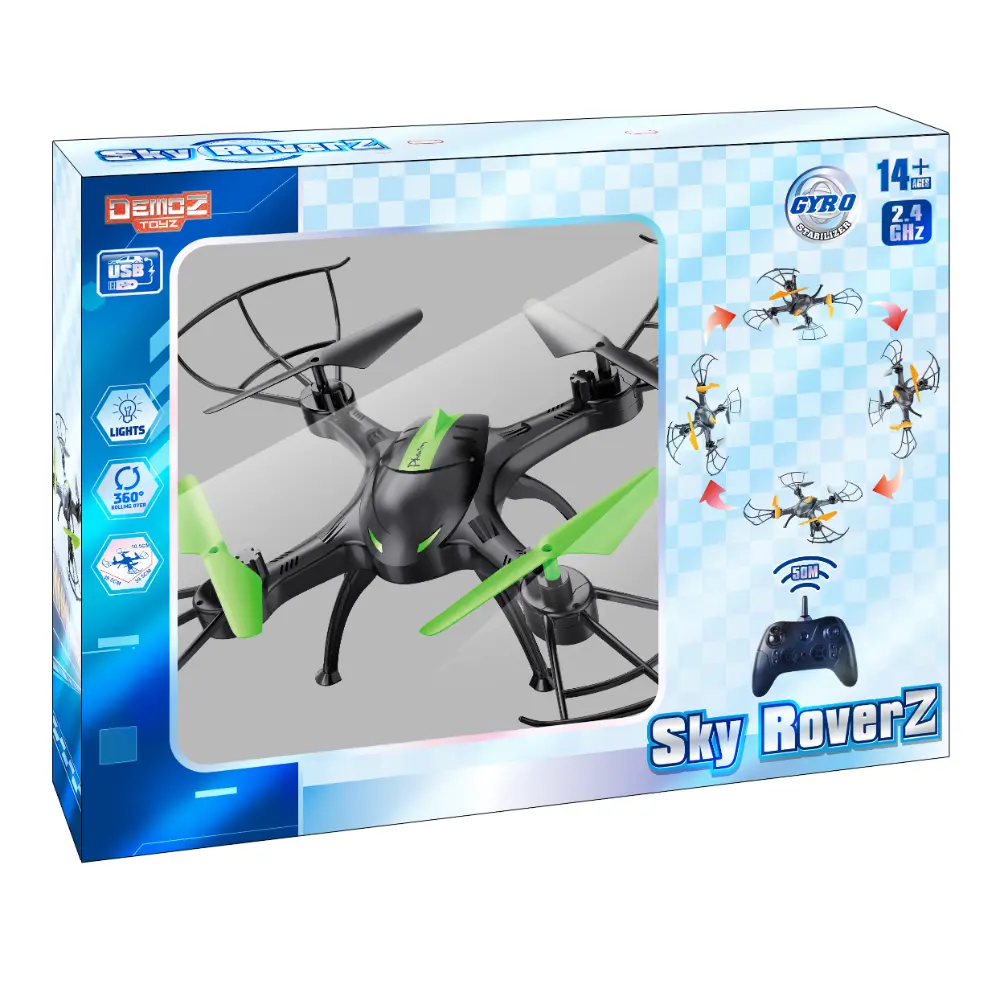 Demoz RC Sky Roverz 2.4G Remote-Control Stunt Vehicle with LED Lights
