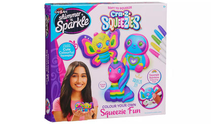 Shimmer 'n Sparkle Cra-Z-Squeezies Color Your Own Squishy Craft Kit for Kids