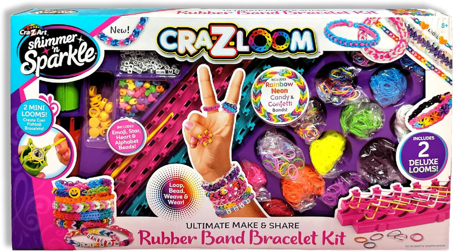 Shimmer 'n Sparkle Cra-Z-Loom Deluxe Rubber Band Bracelet-Making Case for Kids