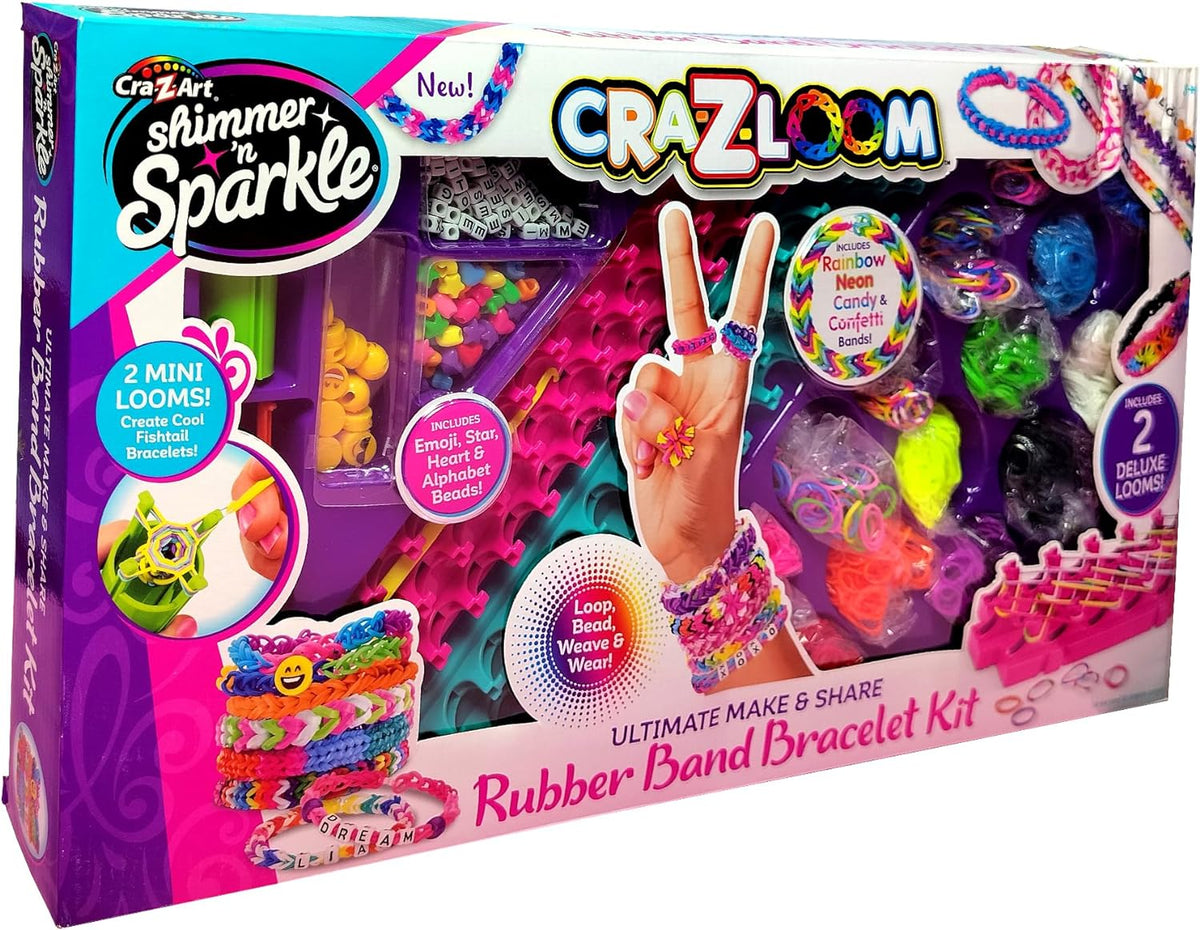 Shimmer 'n Sparkle Cra-Z-Loom Deluxe Rubber Band Bracelet-Making Case for Kids