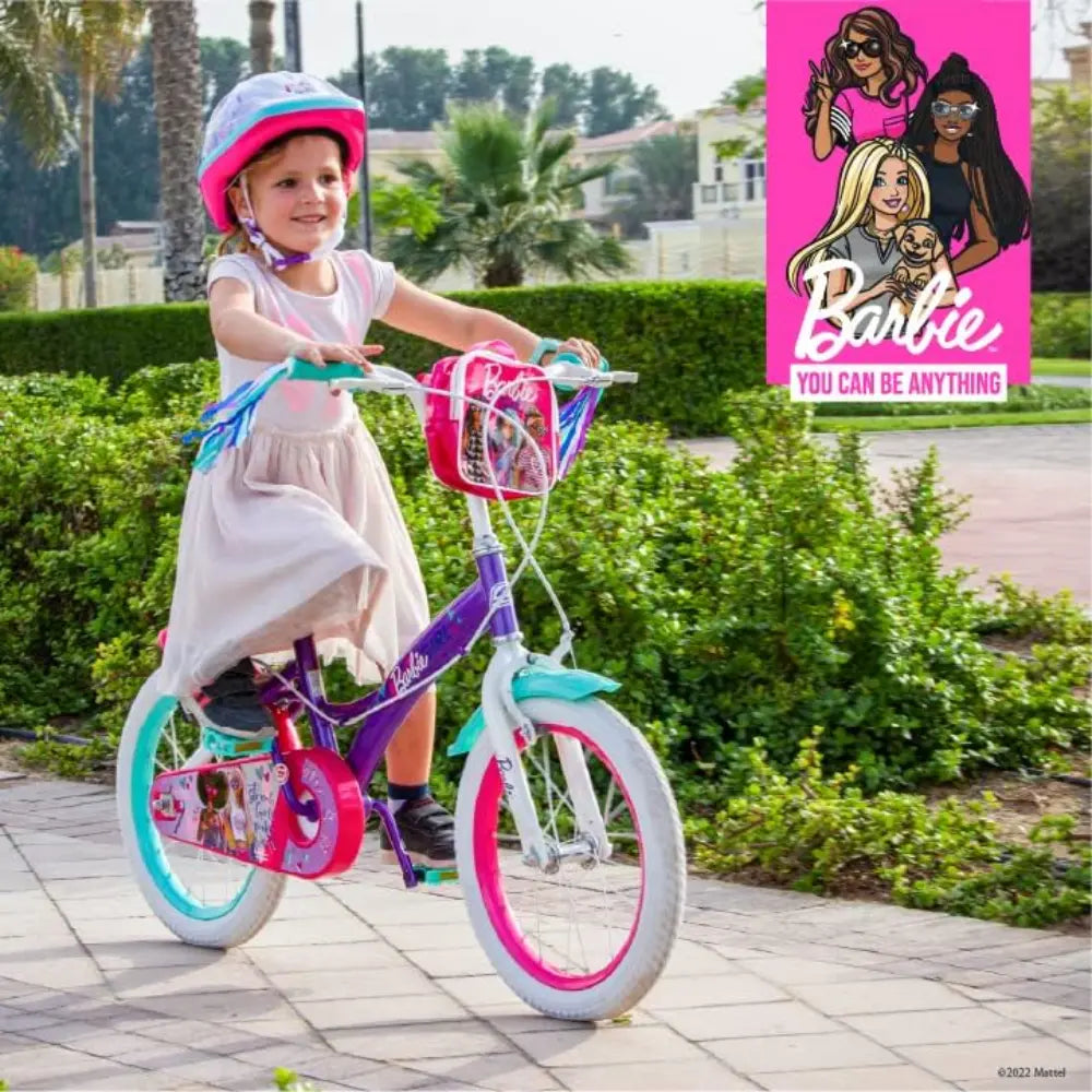 Spartan Barbie 12-Inch Kids Bicycle with Training Wheels