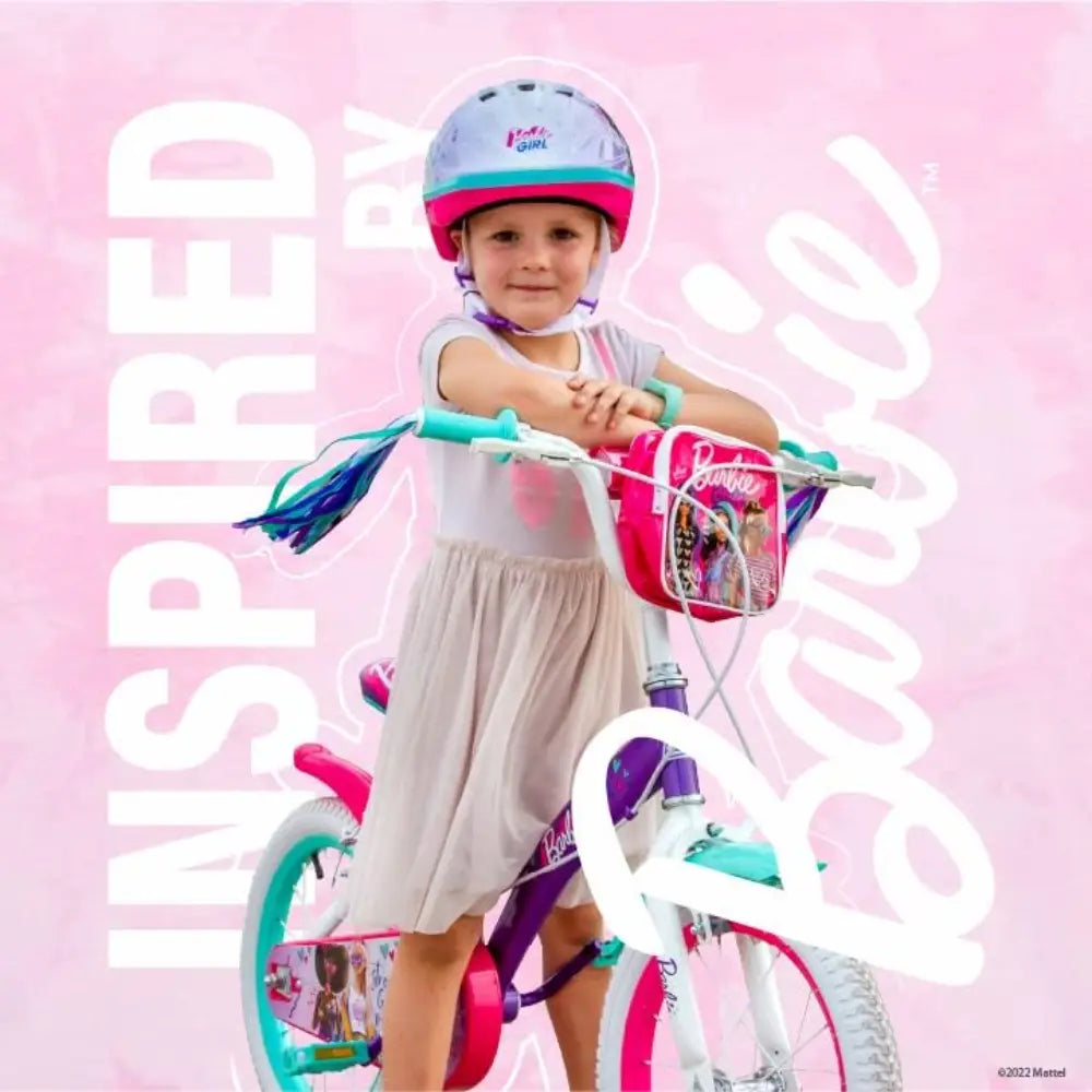 Spartan Barbie 12-Inch Kids Bicycle with Training Wheels